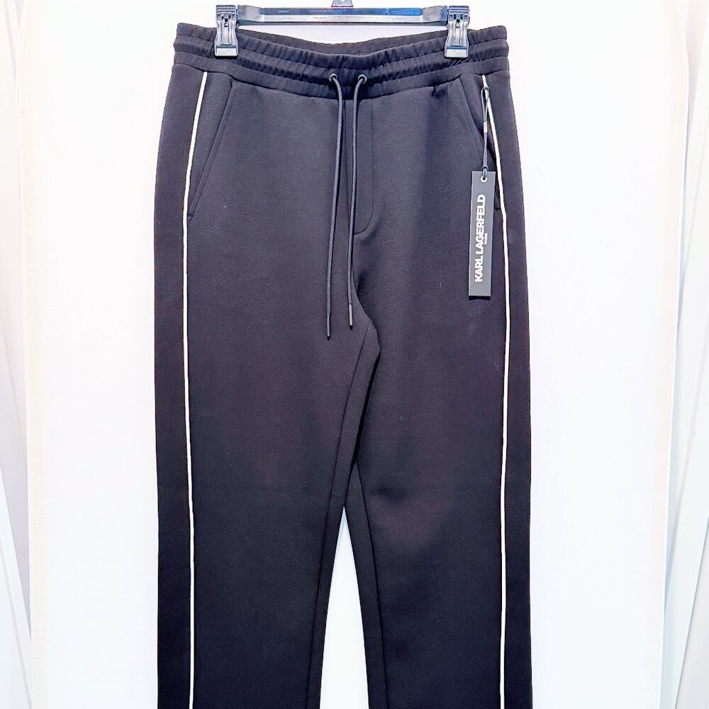 KARL LAGERFELD PARIS Comfort Stretch Piped Track Pants